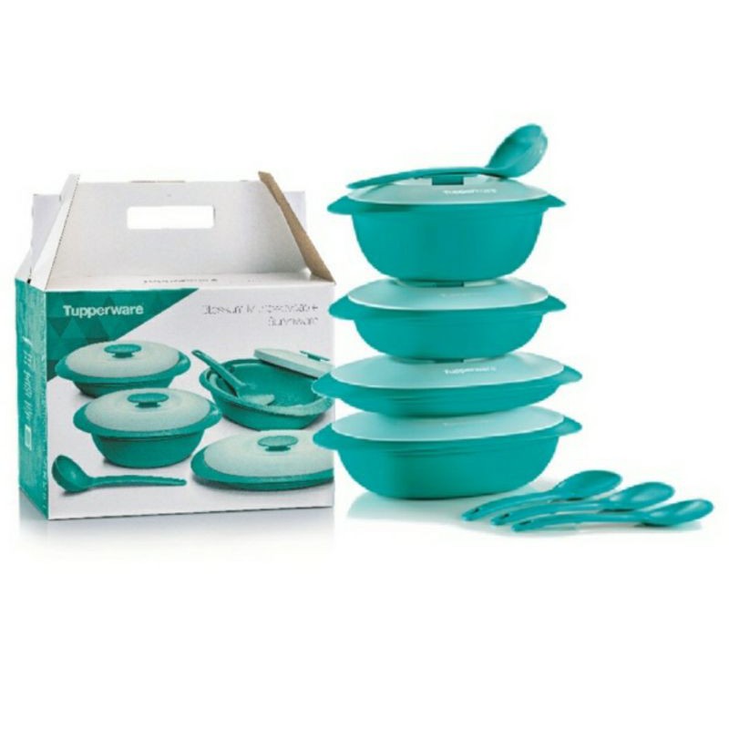 ❤READY STOCK❤ Tupperware Blossom Microwaveable Serveware Set with Giftbox