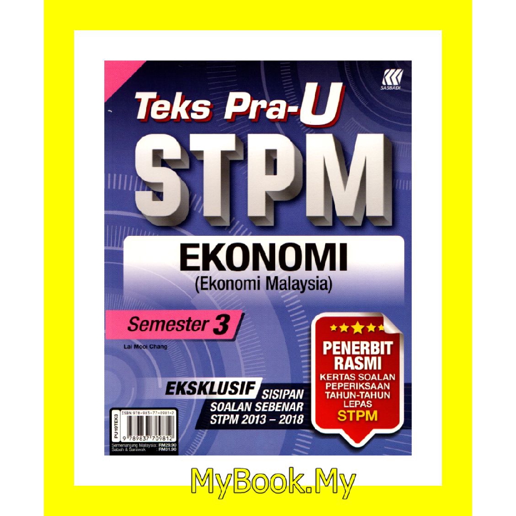 MyB Buku Rujukan Nota Teks Pra U STPM Semester Ekonomi Ekonomi