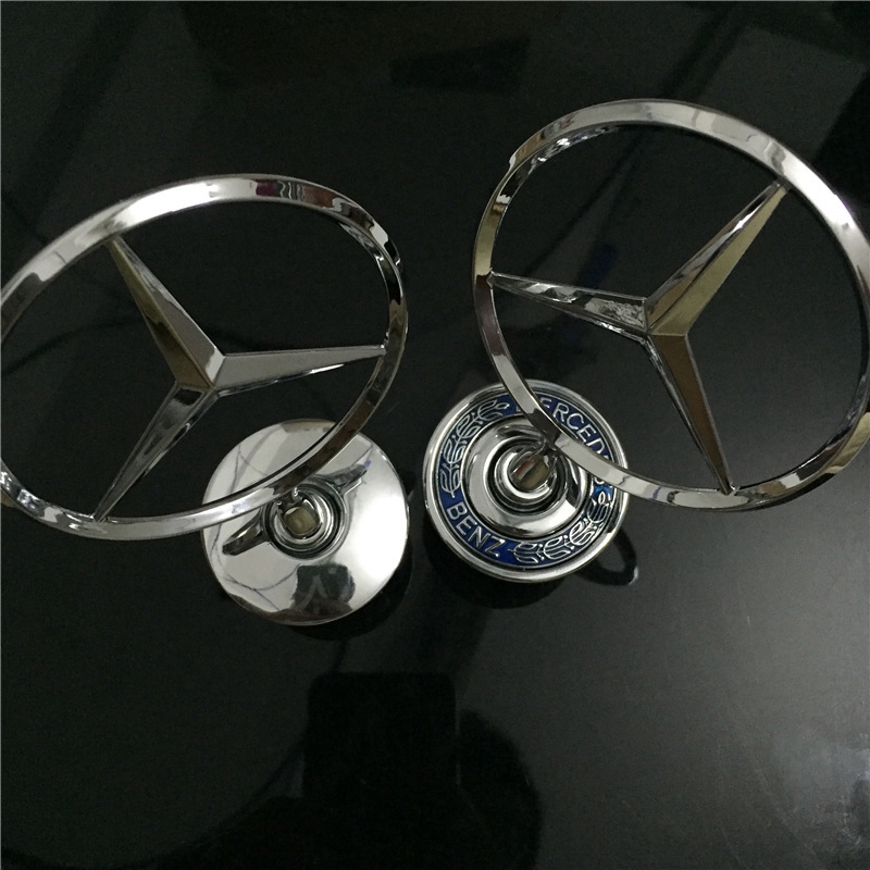 W Series Car Hood Star Badge Hood Logo Chrome Emblem for Mercedes Benz