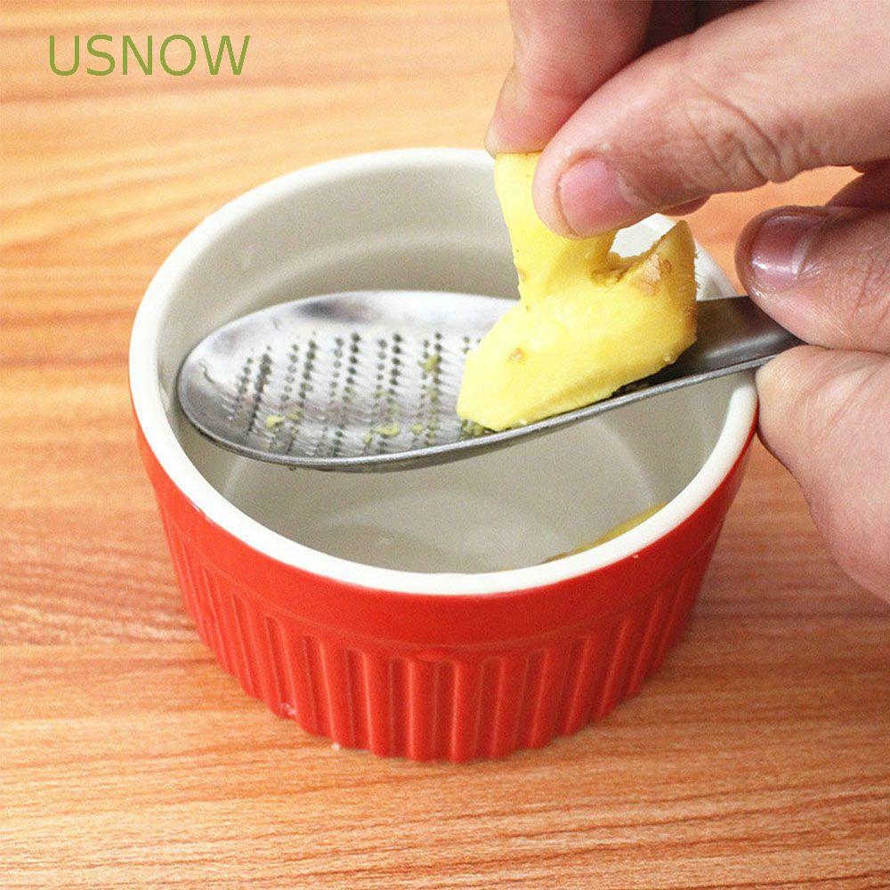 USNOW 1PC Spoon Shape Stainless Steel Ginger Grater Wasabi Garlic Lemon