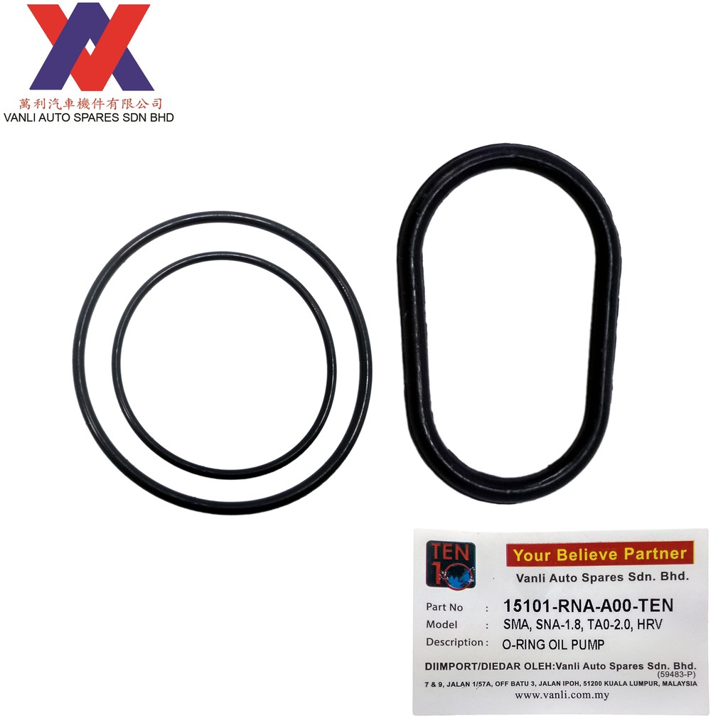TEN O-Ring Oil Pump Set for Honda Accord / Civic / HRV / Stream - 15101 ...