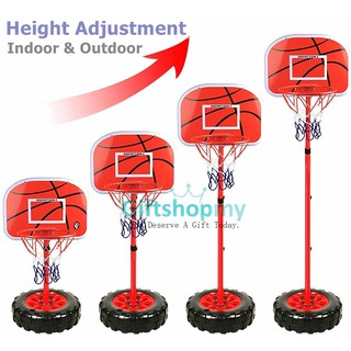 Basketball Hoop Stand Height Adjustable Kids Sport Game Play Set Target Game with Net and Ball Birthday Gift