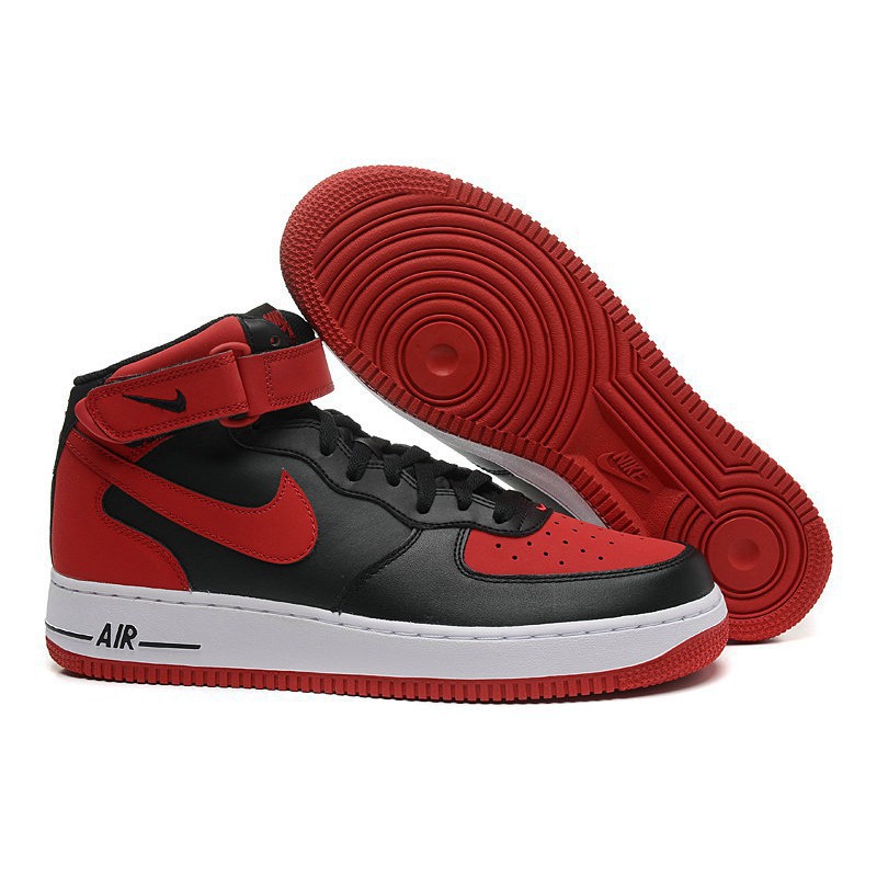 nike air force high red and black