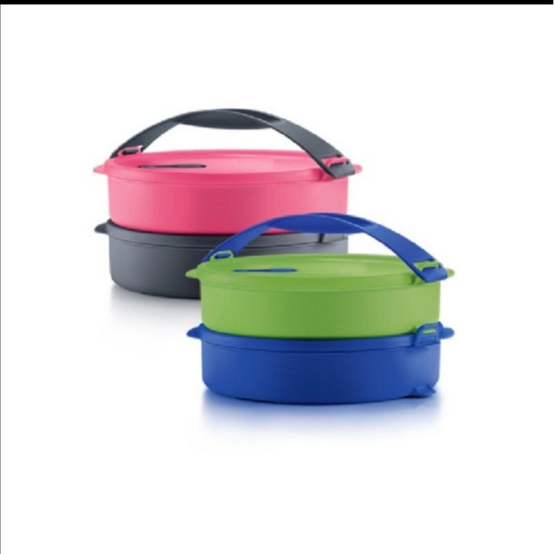 Tupperware Microwaveable Round Click to Go with Handle Lunch Box (1set) 880ml