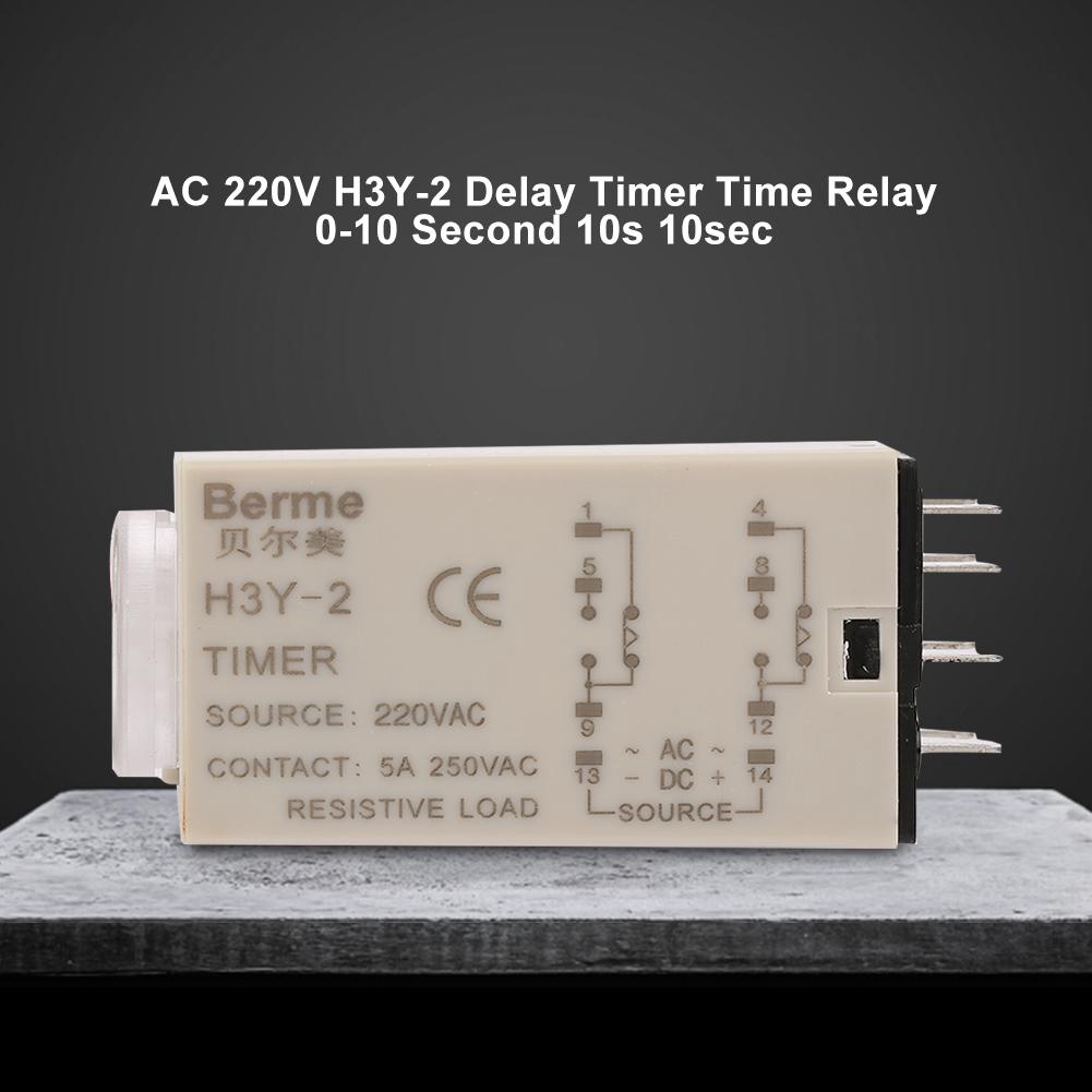 220V H3Y-2 Power On Zeitrelais Delay Timer 0-30S 60S Dpdt & Base-Sockel sp 