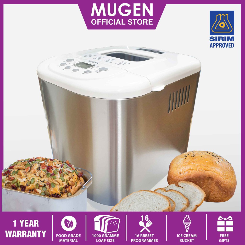 Mugen Fully Automatic Bread Maker with Ice Cream Function, 16