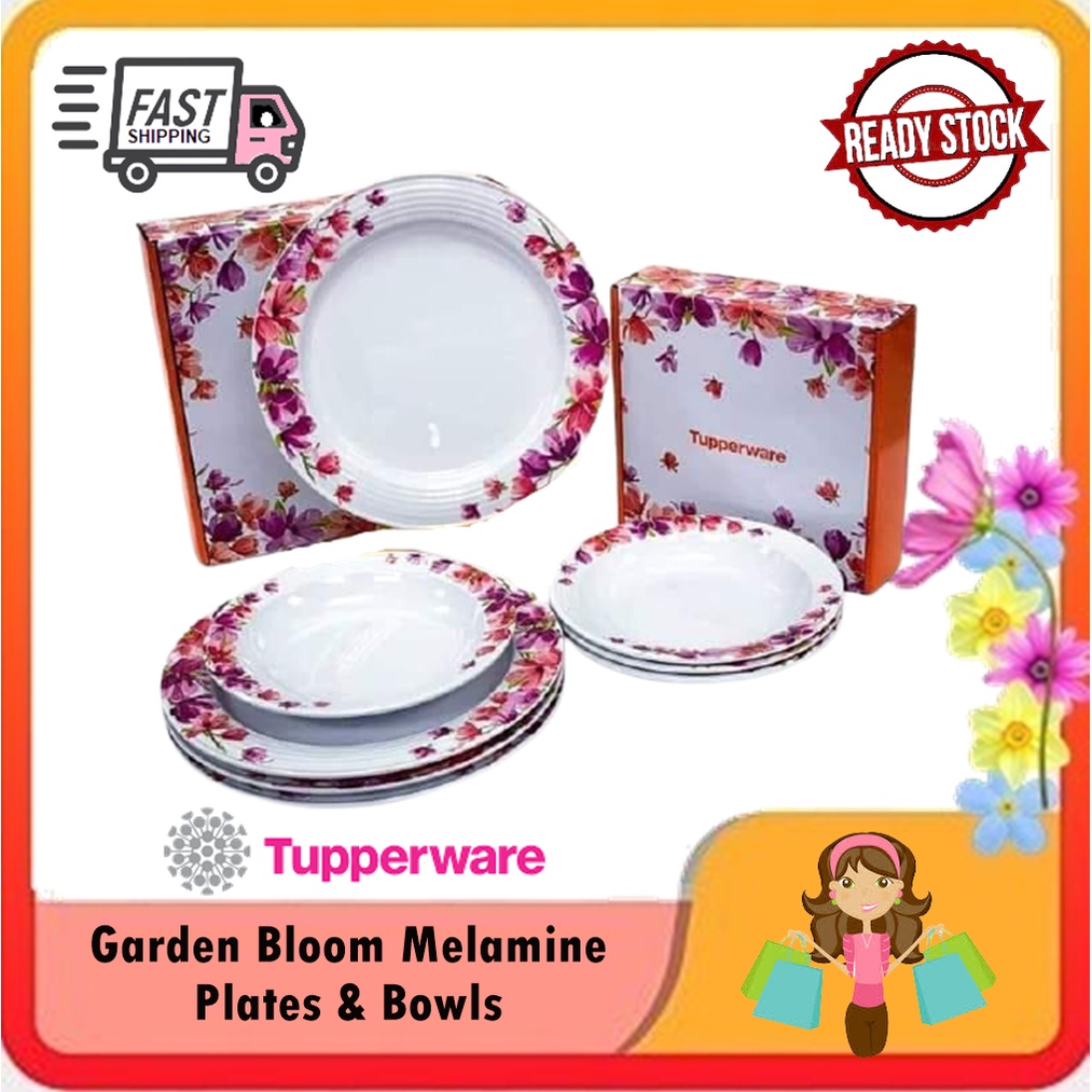 Tupperware Garden Bloom Melamine Plates & Bowls