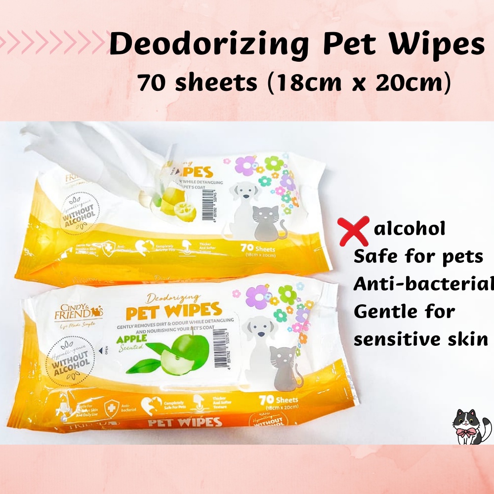Cindy & Friends Deodorizing Pet Wipes (without alcohol) Shopee Malaysia