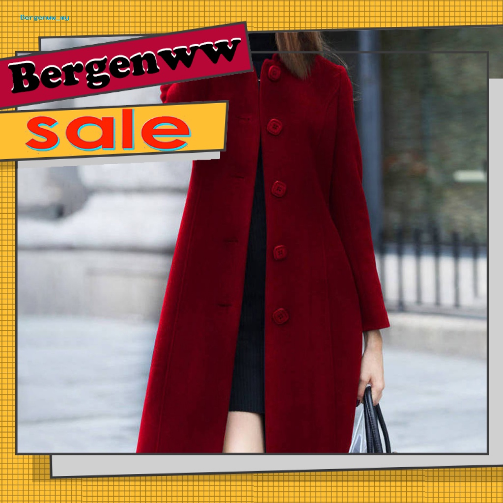 Bergenww_ Overcoat Lady Jacket Plus Size Thermal Lady Jacket Buttons ...