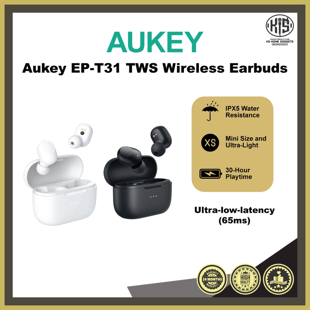 Aukey EPT31 TWS Wireless Charging Earbuds Elevation Shopee Malaysia