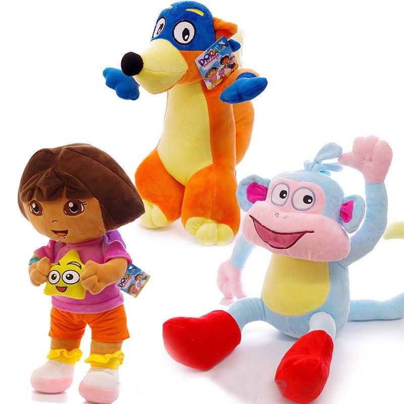 [Ready Stock!!!]Dora The Explorer Swiper Fox Boots Monkey Backpack Map Kids Plush Toy Soft Doll Gift