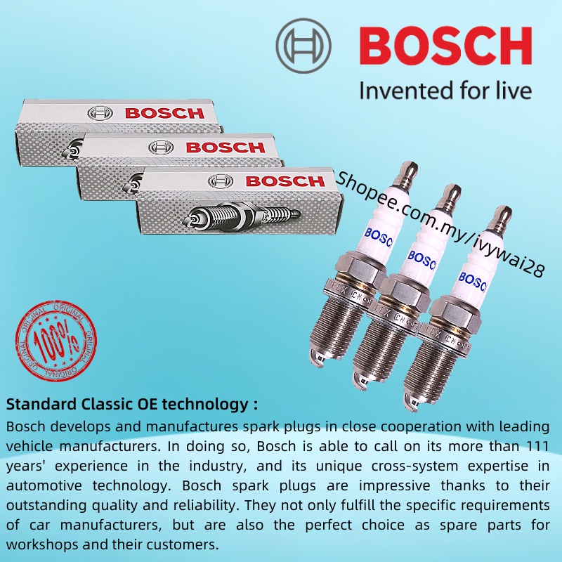 BOSCH Standard Spark Plug PERODUA MYVI 1.0 / VIVA 660 850 1.0 / KELISA