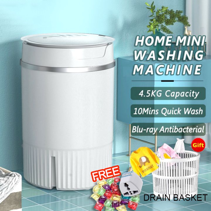 In stock Portable Mini Washing Machine With Dryer 4.5KG Semi Auto Blue