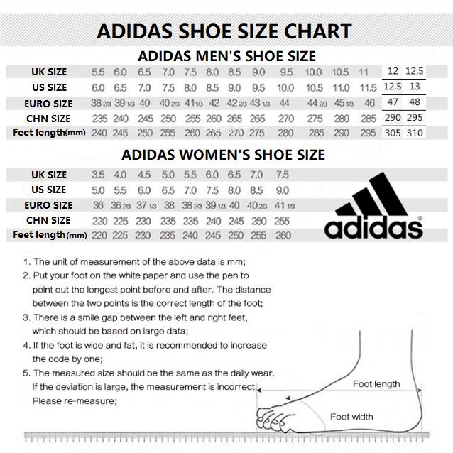 adidas size chart malaysia