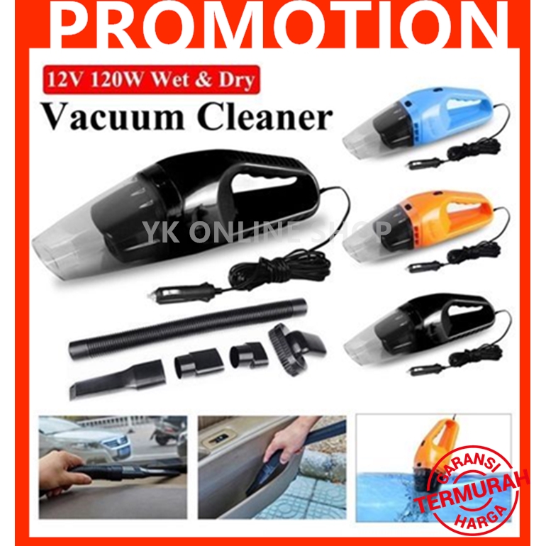 (Ship From KL)  Car 5M 120W 12V Car Vacuum Cleaner Super Suction Wet And Dry Dual Use Car Wet Dry Vacuum