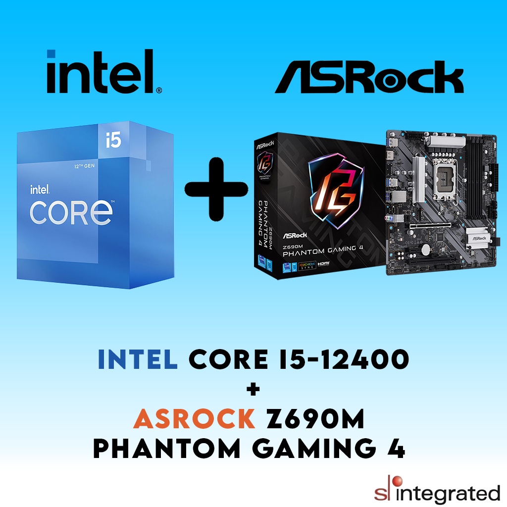 Intel Core i512400 + ASRock Z690M Phantom Gaming 4 Motherboard Combo