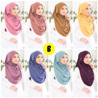 Tudung Sarung BOKITA MOSSCREPE PLAIN dagu getah / Tudung Express ...