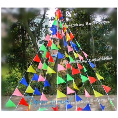 Colourful Triangle Flag Shop Kindergarten Opening Decoration Event