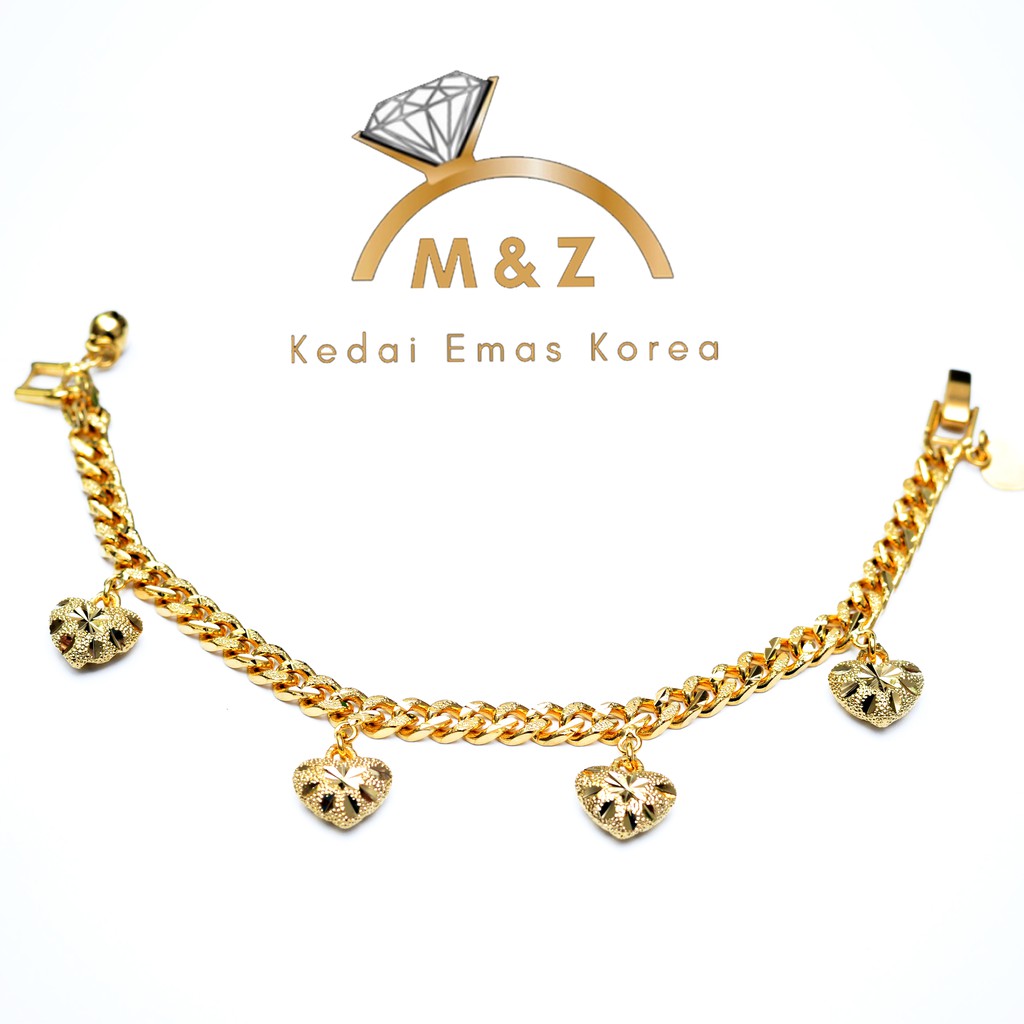 24k Gold Plated Women S Girls Bracelet Bangle Kedai Emas Korea Emas Bangkok Shopee Malaysia