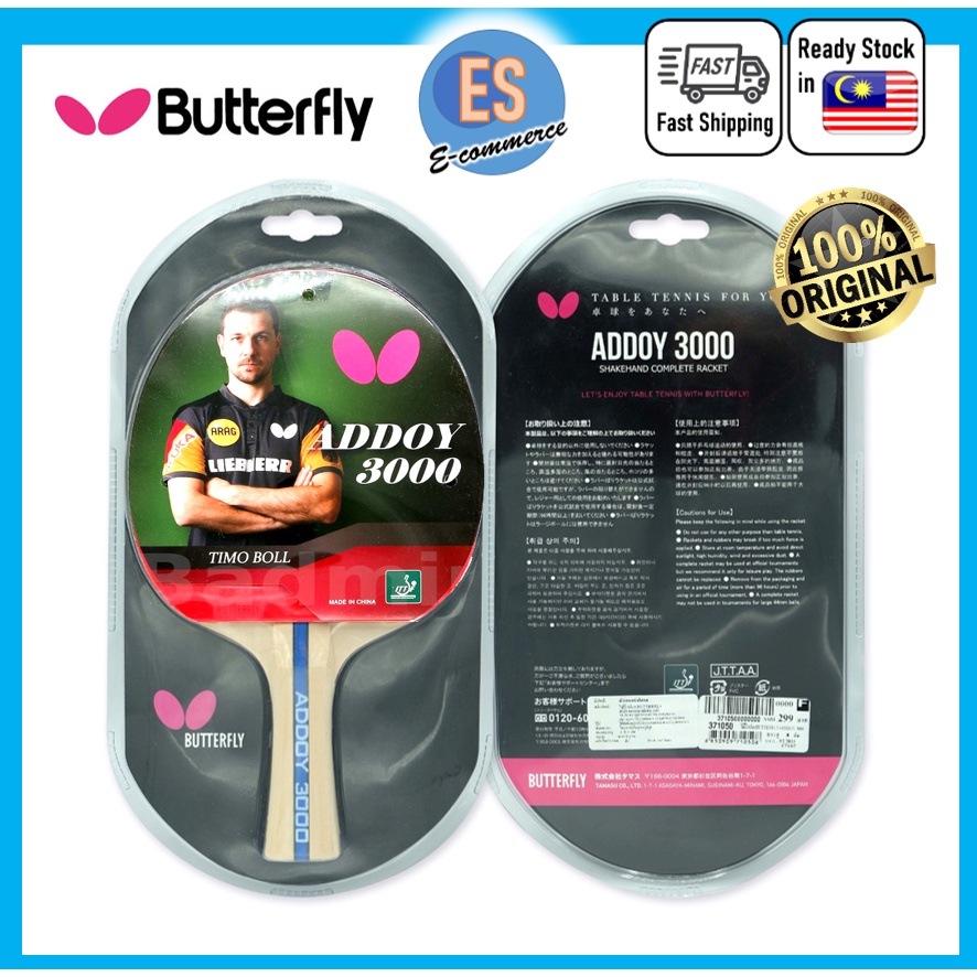 Butterfly Addoy 3000 FL Shakehand Table Tennis Racket Ping Pong Bat