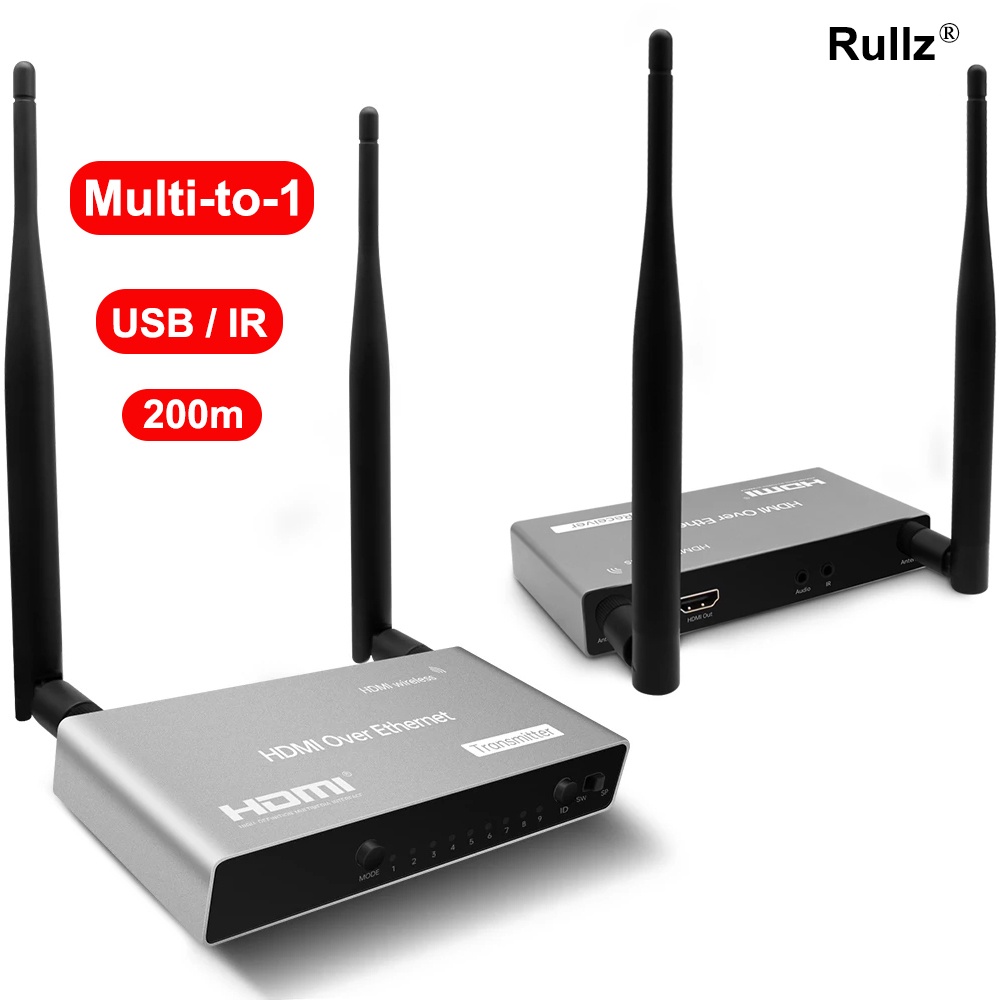 200M Wireless HDMI Extender USB KVM 1080P Multi To One Switch Screen