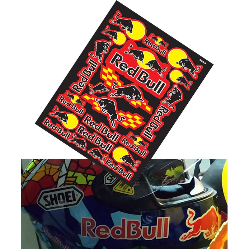 45cmX32cm Red Bull Helmet Graphic Bike Sticker | Shopee Malaysia