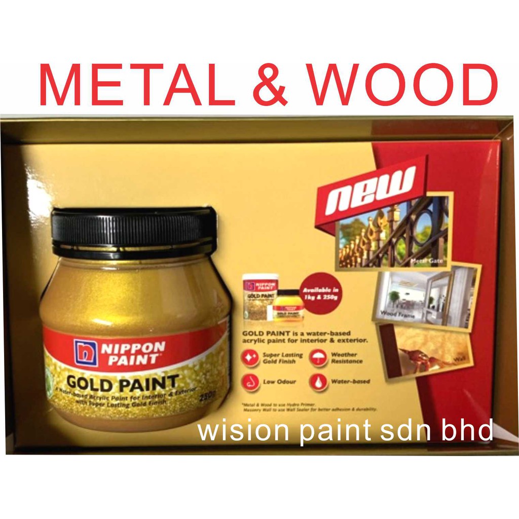 NIPPON Gold Paint Acrylic Paint Water Based Interior & Exterior 250g Shopee Malaysia