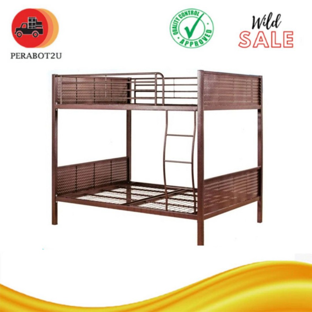 Retro Queen Size Double Decker Metal Bed Supplier Malaysia Hostel