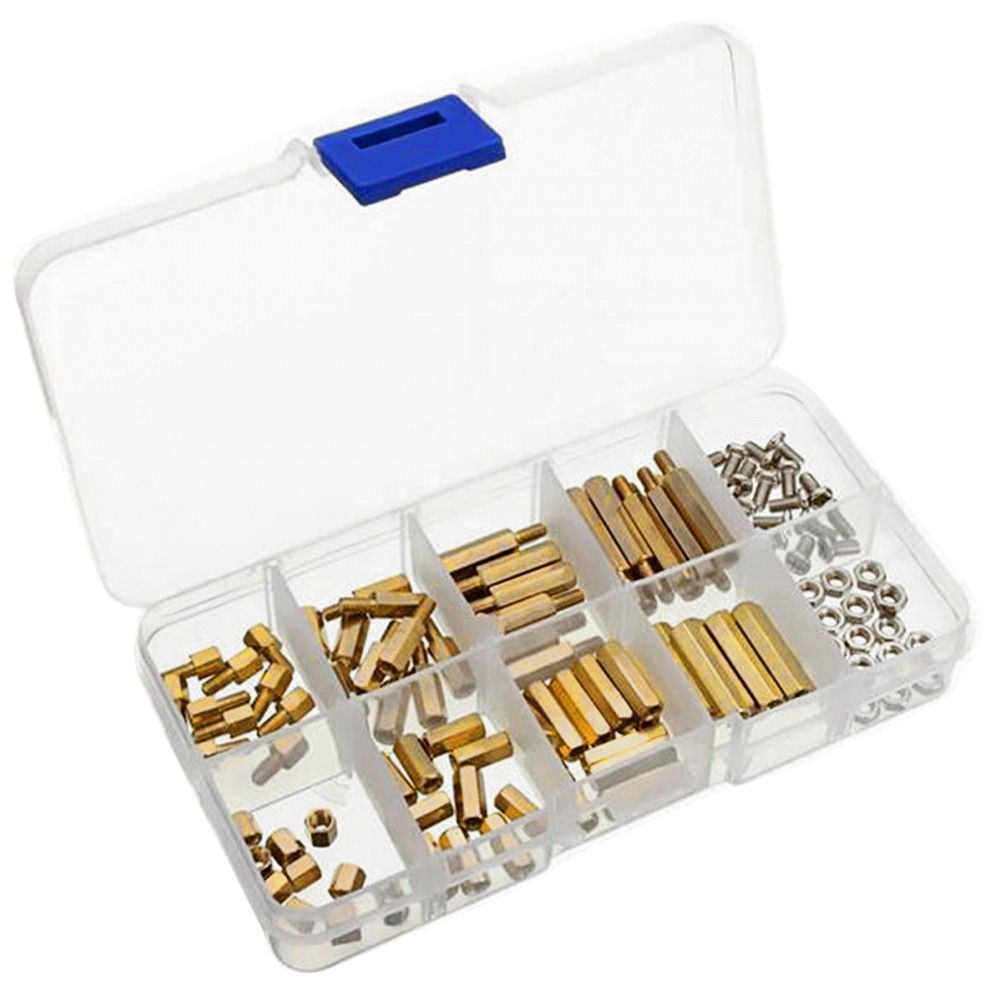 240 Pieces M2.5 Nylon Spacer Hex Standoff Screws Nut Assorted Kit Male to White 