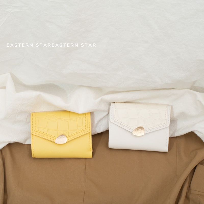 New Wallet Women'S Short Korean Simple Three-Fold Buckle Multi-Card Coin Purse Multi-Functional Wallet