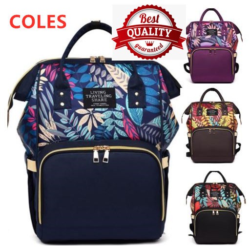Coles Large Capacity Mummy Backpack Diaper Bag Travel Backpack Maple