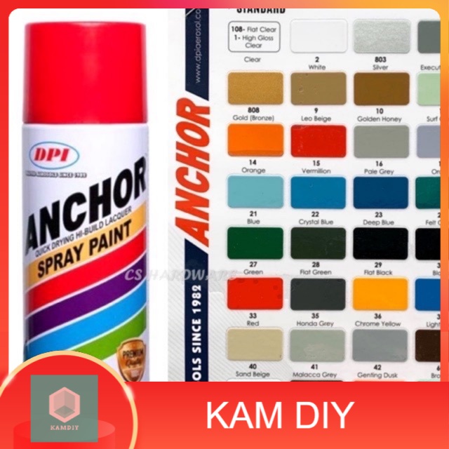 ANCHOR SPRAY PAINT STANDARD COLOR CODE B