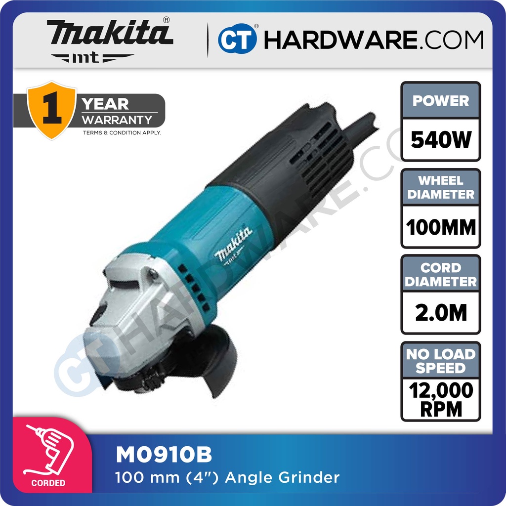 MAKITA MT M0910B ANGLE GRINDER 4" 540W 12000RPM ( TOGGLE SWITCH ...