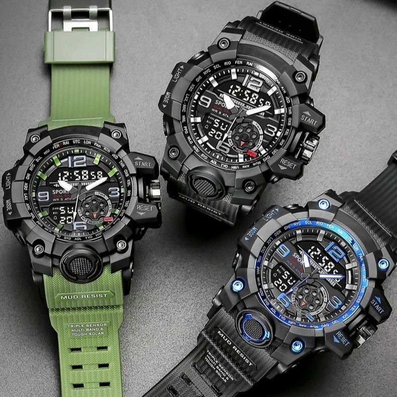 Men Watch Waterproof Electronic Men Student Youth Trendy Outdoor Sports Watch 555