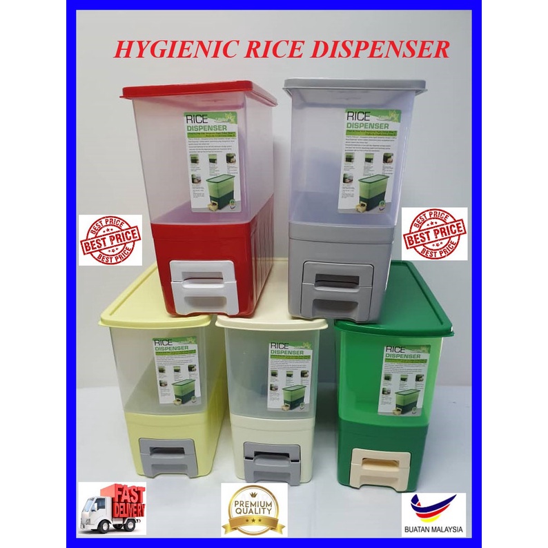 Rice Dispenser BEKAS BERAS Japanese Style Hygienic Food Storage Container Box 10kg