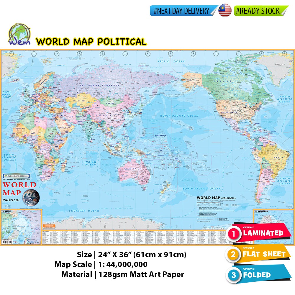 World Map Political 61cm X 91cm 24 X 36 Peta Dunia World Map D5b5566f65eda15f8352c00a599dbe7a