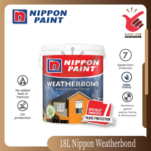 Nippon Paint 18L Weatherbond 1001 Brilliant White Colour External