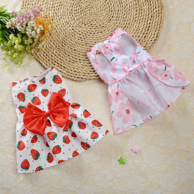Dog dress for Female Pet Cat Puppy Floral Princess Skirt
