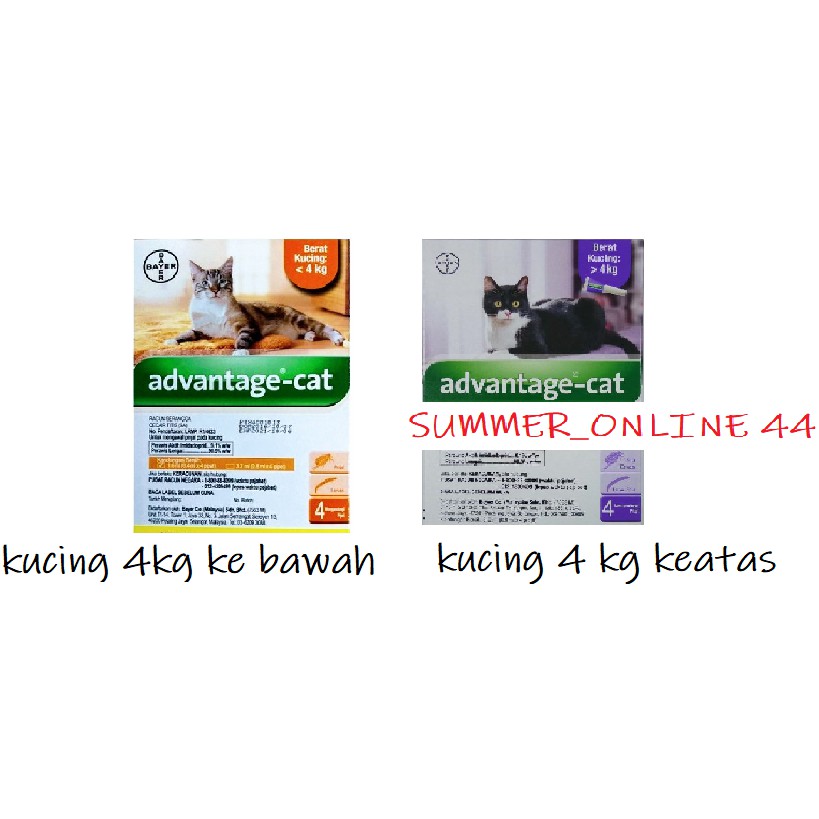 Bayer Advantage Cat Spot On S / Ubat Kutu Kucing  Shopee 