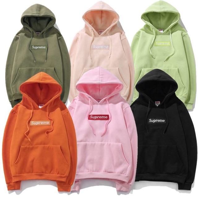 supreme hoodie pink box logo