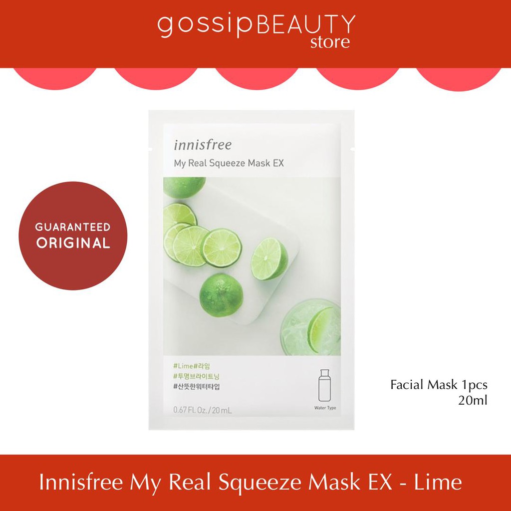 Innisfree My Real Squeeze Mask EX Lime (20ml) Shopee Malaysia
