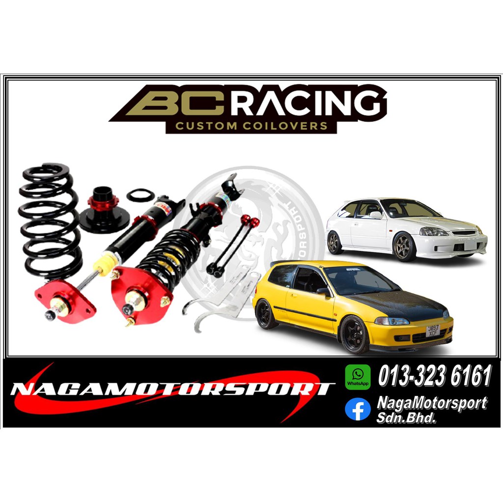 ADJUSTABLE BC RACING V1 HONDA CIVIC EG,CIVIC EK BC V1 ADJUSTABLE HI LOW SOFTHARD BODYSHIFT