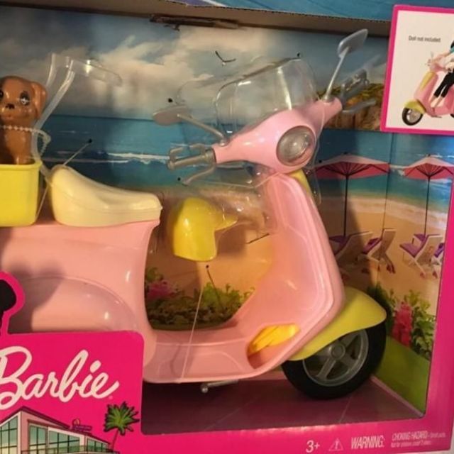 barbie scooter with puppy