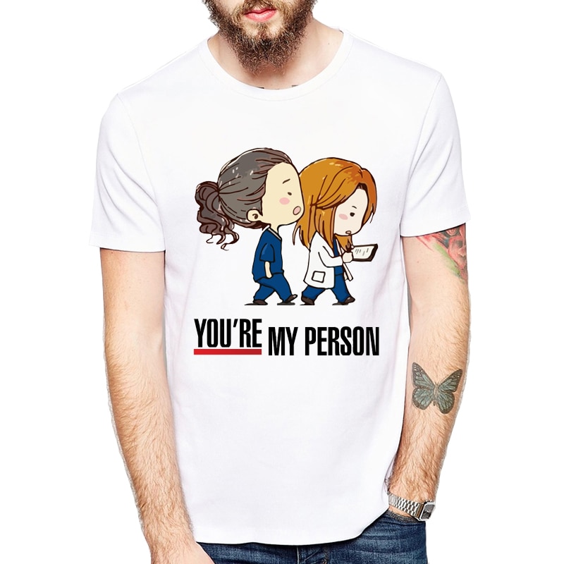 Cartoon Greys Anatomy T-Shirts Men 