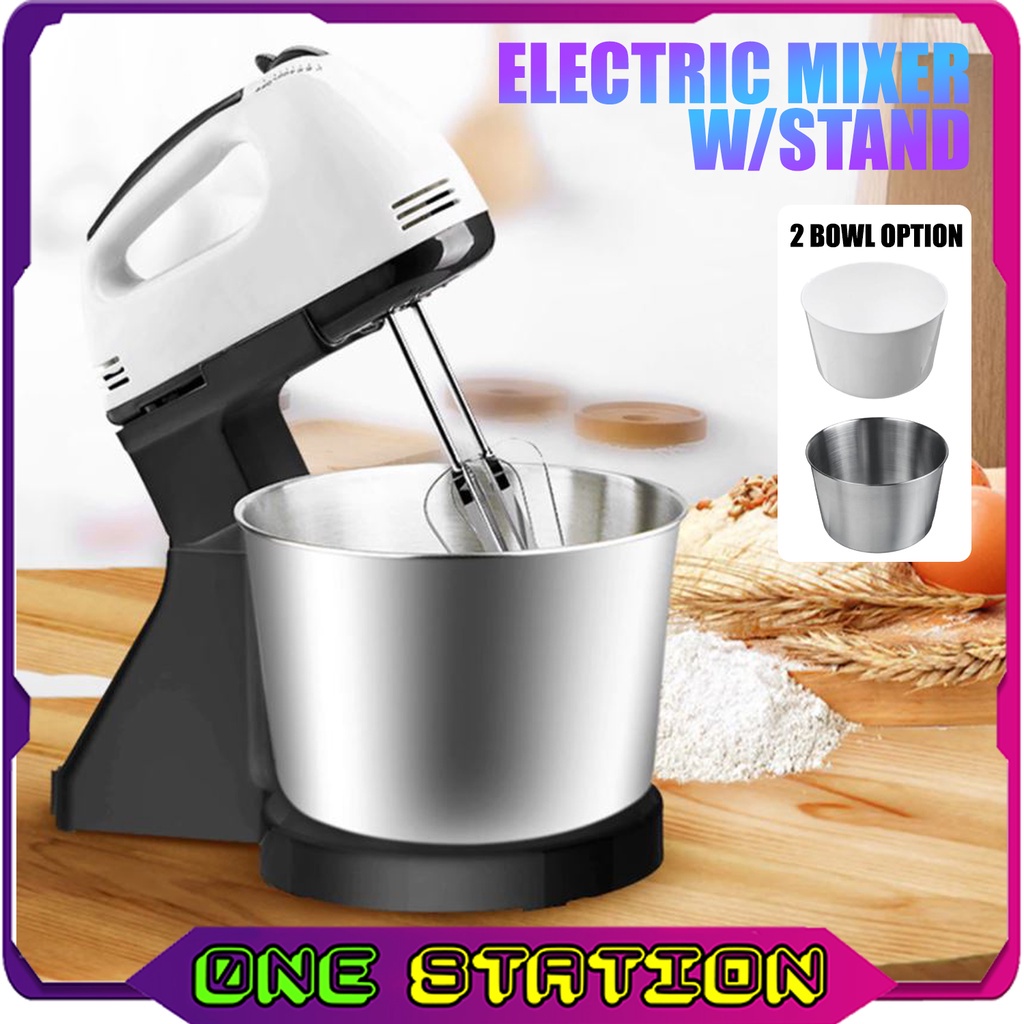 Electric Stand Mixer 7 Speed With Bowl Hand Mixer Egg Beater Whisk Beater Flour Mixer Pengadun Tepung Telur 电动搅拌器打蛋器