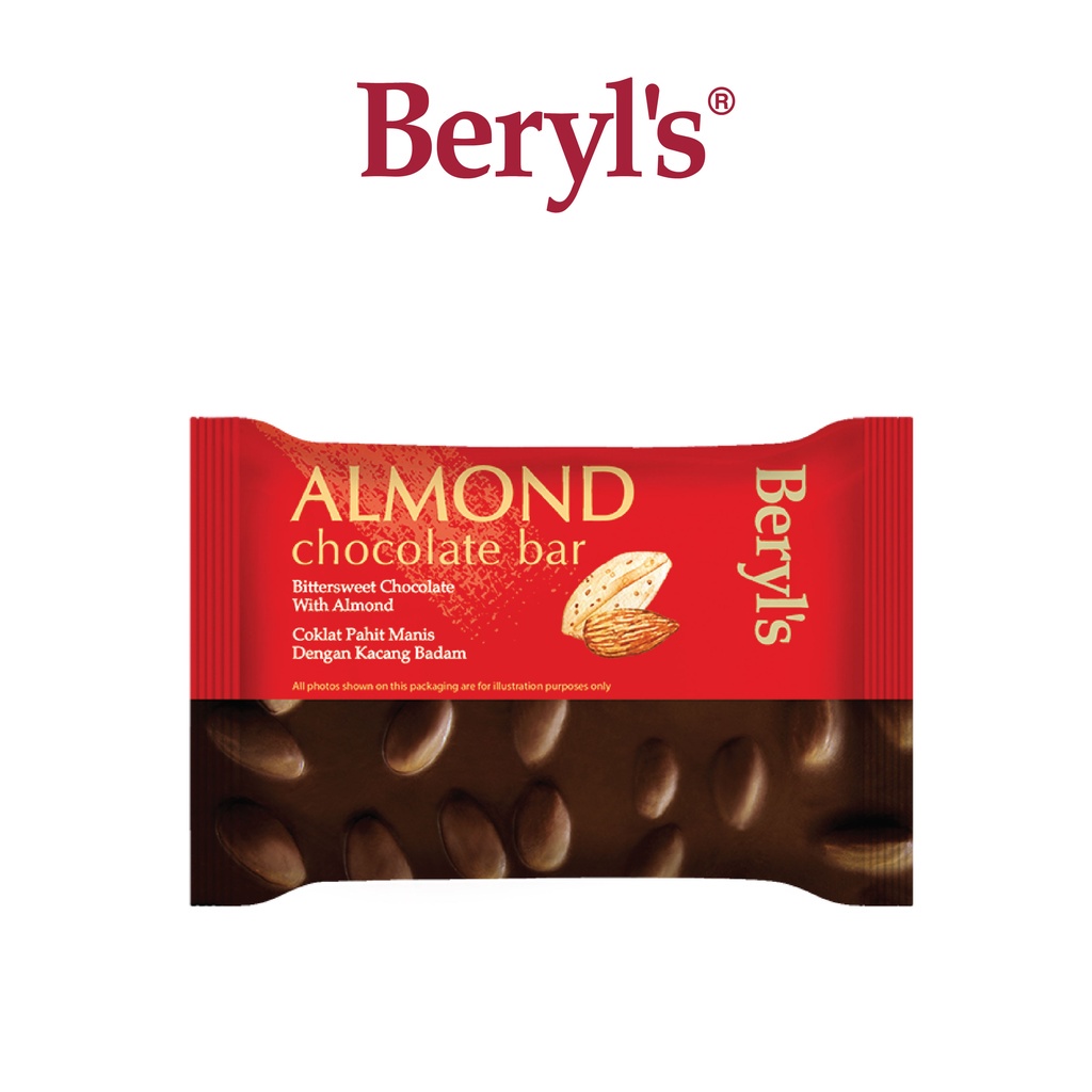 Beryl's Almond Chocolate Bar Bittersweet Chocolate With Almond (100g
