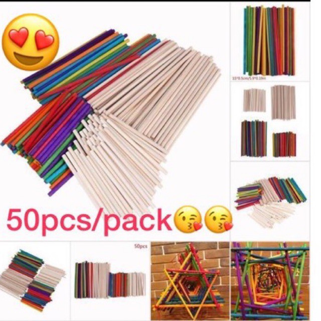 50pcs Round wooden stick solid wood diy handmade assembled building model cabin material birch small wooden stick