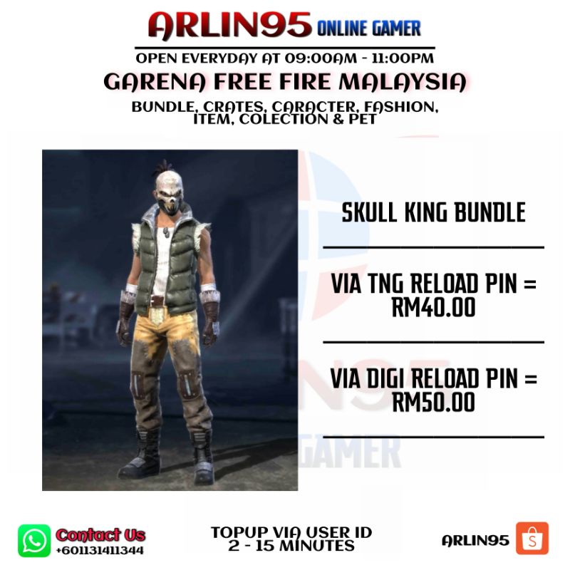 Skull King Bundle Free Fire Malaysia Shopee Malaysia