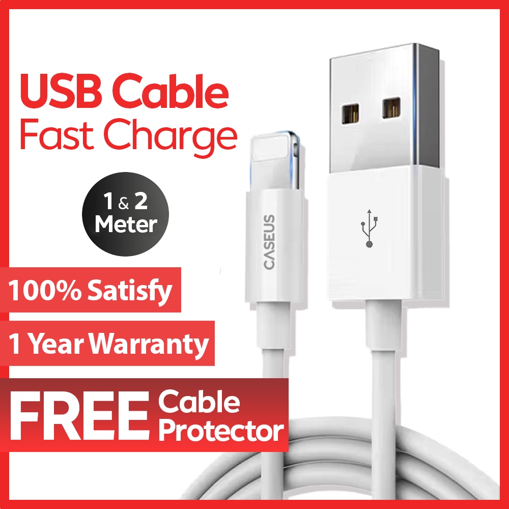 ???????? C&S (1 Year Warranty) USB Fast Charging Cable Compatible for lP 13 12  11 XS 8 7 6 (Data Wayar 1 Meter) | Shopee Malaysia