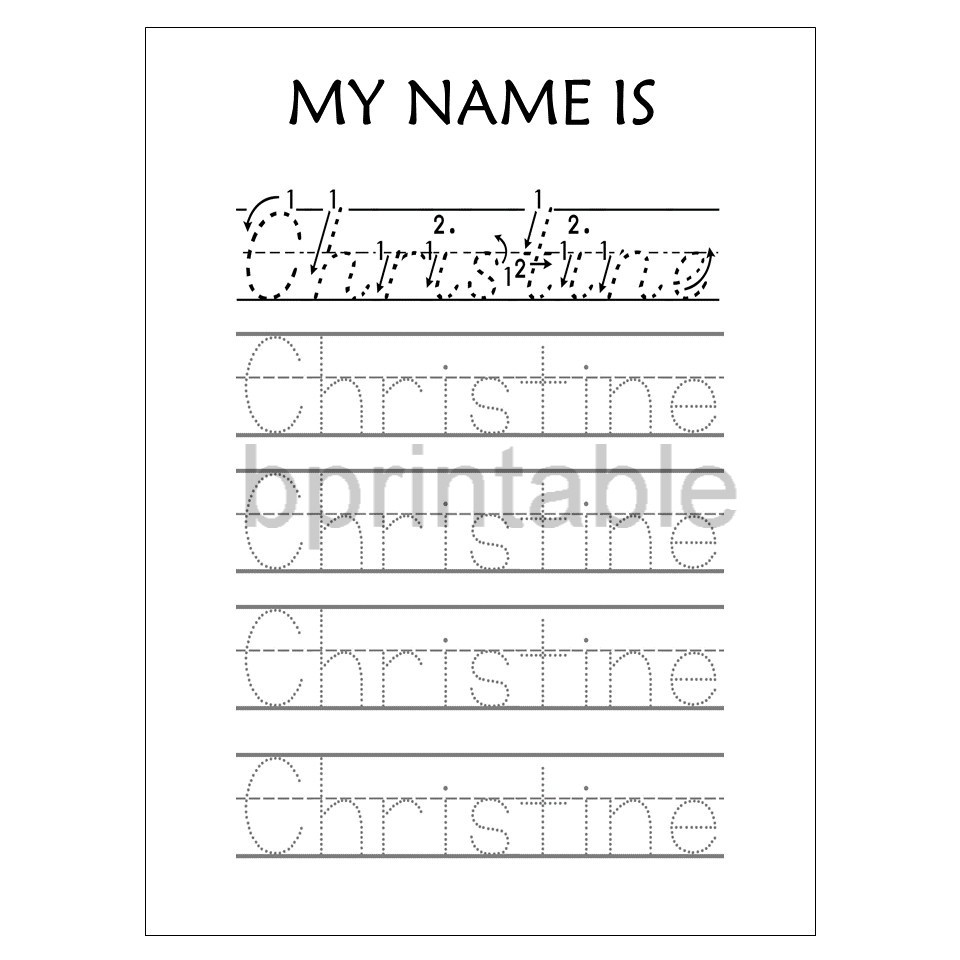 PDF] Customised Name Tracing Worksheet - Belajar Tulis Name - 客制名字练习簿 |  Shopee Malaysia